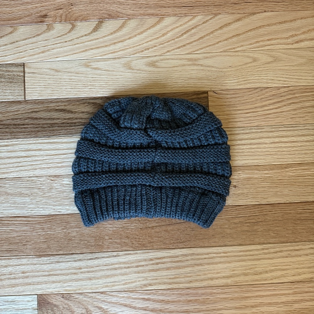 Gray Knit Winter Hat